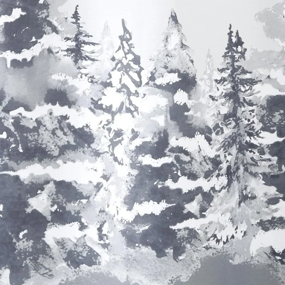 Avanti Linens Shower Curtain Winter Printed Fabric Trees Collection, 72